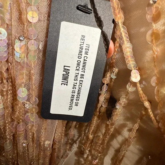 Elegant Gold Sequin Crop Top - Picture 12 of 13